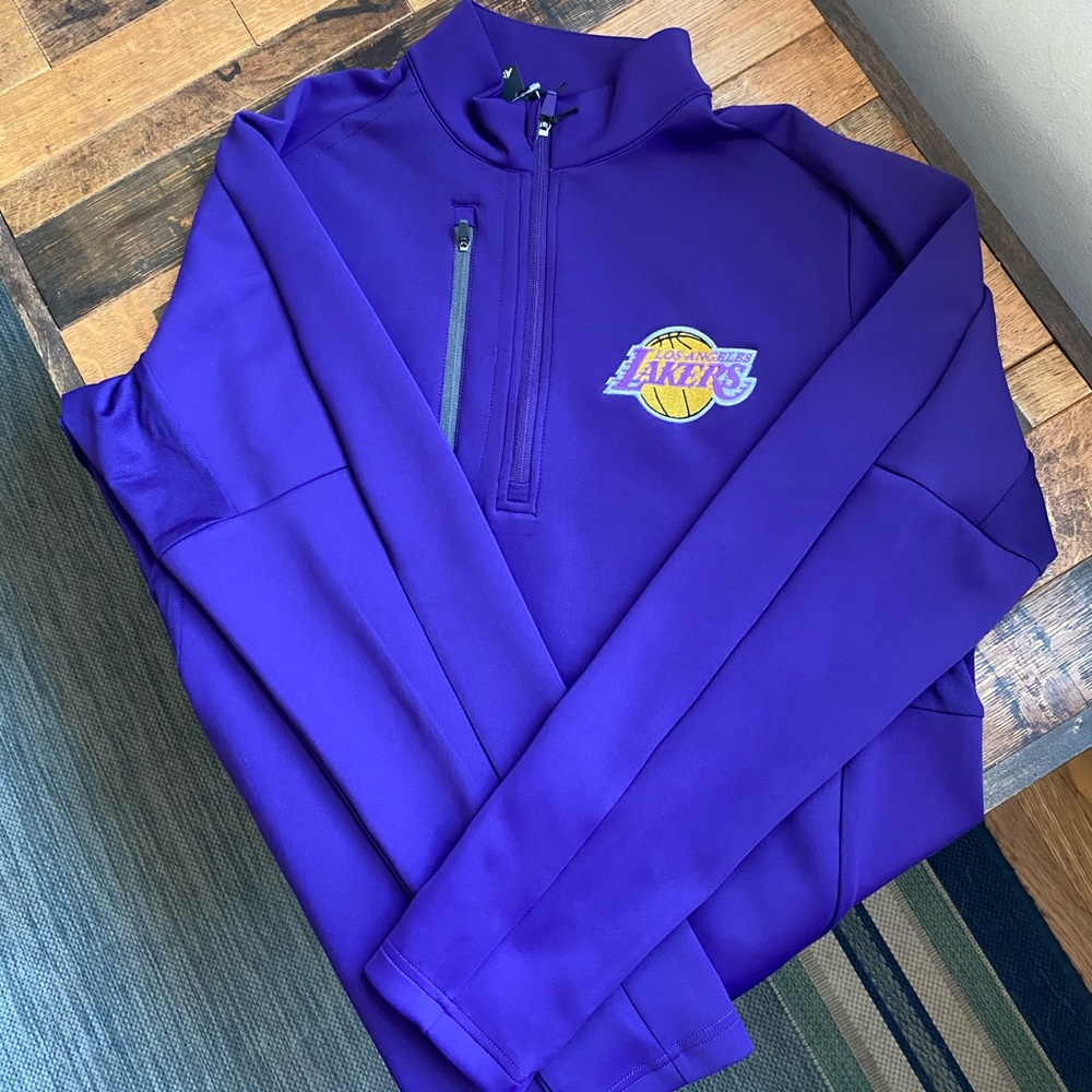 Antigua LA Lakers 1/4 zip Long Sleeve Shirt